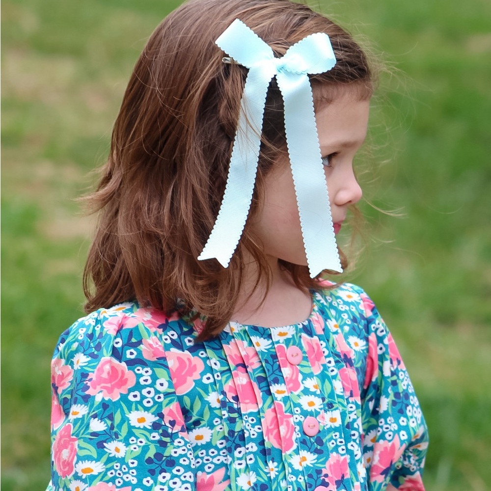 Matilda Jane Blue Satin Hair Bow - Picture 3 of 4